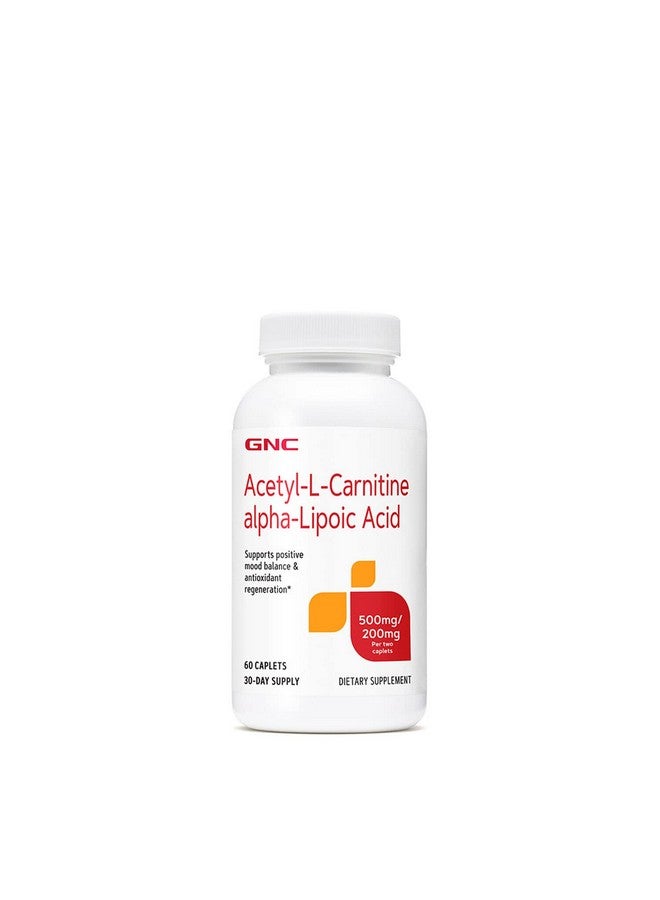 GNC Acetyl L Carnitine Alpha Lipoic Acid 500Mg / 200Mg 60 Caplets - Image 1
