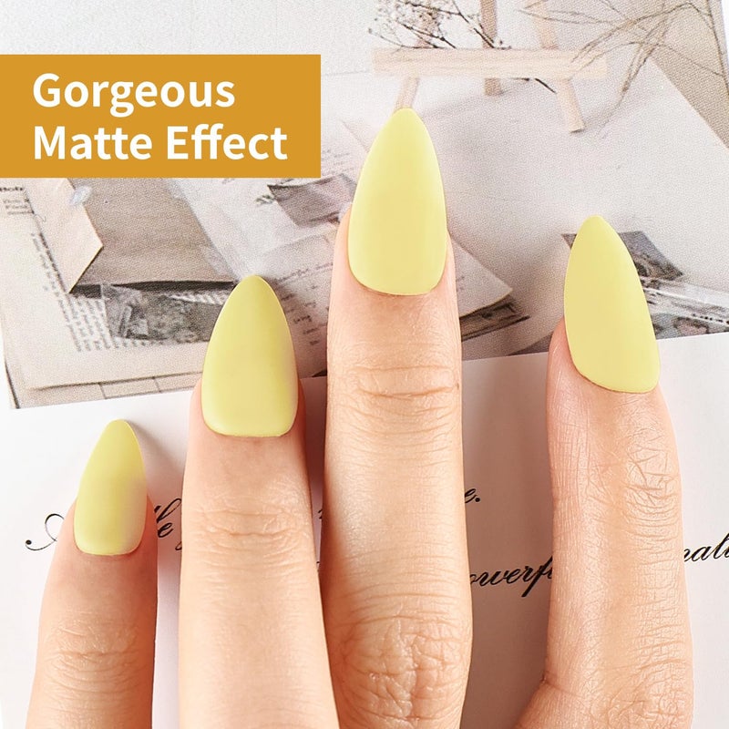 JODSONE Pastel Yellow Gel Nail Polish 10ml Soak Off LED Gel Polish Butter Yellow Nail Color Salon Quality Long-Lasting Low Odor Need U V Lamp Curing - Image 5