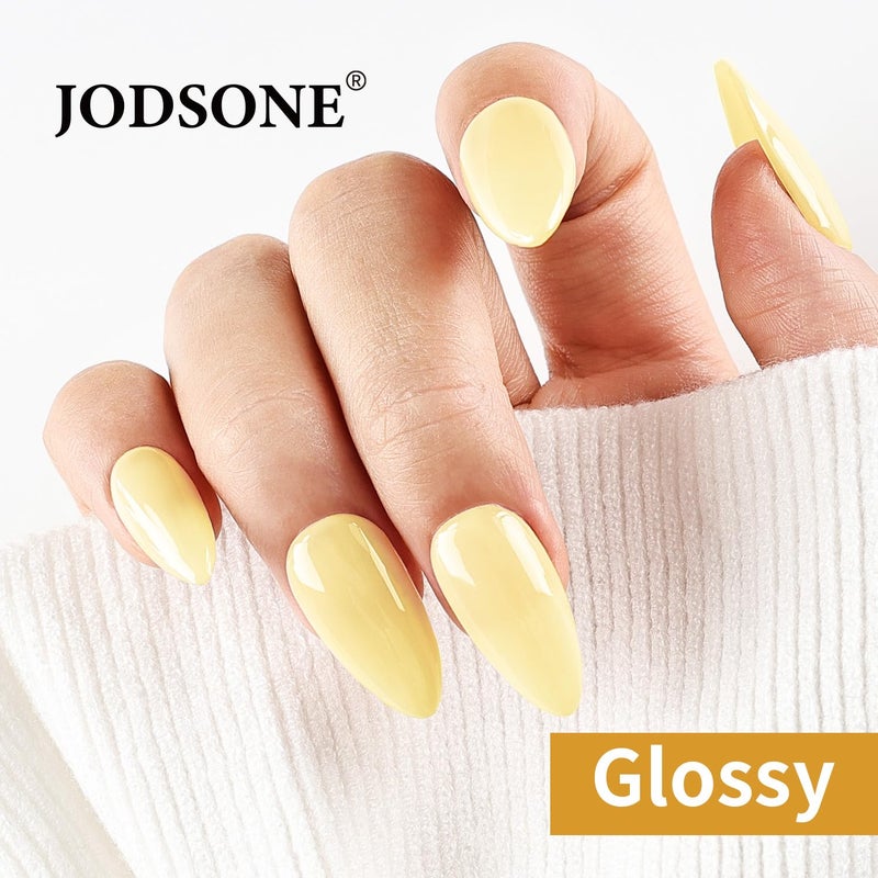 JODSONE Pastel Yellow Gel Nail Polish 10ml Soak Off LED Gel Polish Butter Yellow Nail Color Salon Quality Long-Lasting Low Odor Need U V Lamp Curing - Image 4