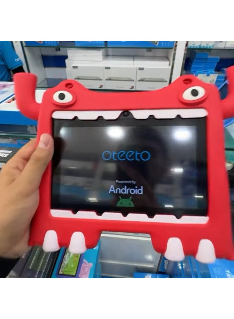 Oteeto Tab 73 Kids Tablet 7 Inch IPS LCD Screen WiFi 5G 6GB RAM 128GB ROM 3500mAh Battery Red