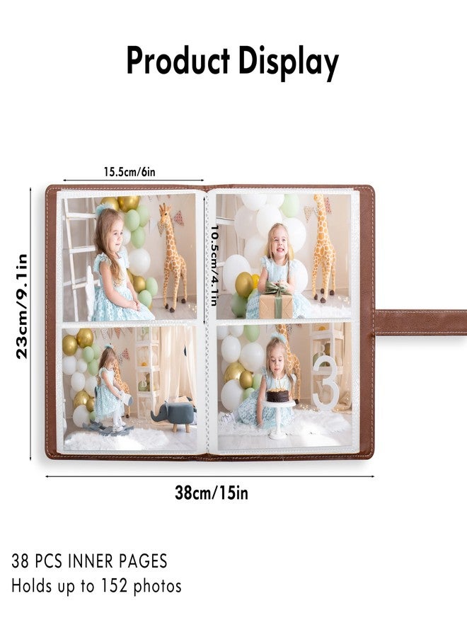Tugle Photo Albums 4x6 Pictures - 152 Pockets Vegan Leather Cover Memory Album Book, Suitable for Family Wedding Boys Girls and Babies Storage (Brown) - Image 2