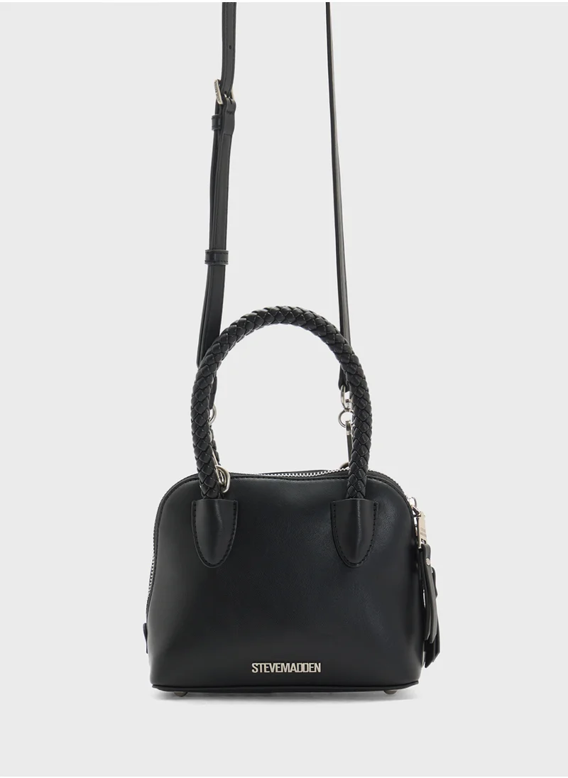 STEVE MADDEN Bropes Logo Top Handle Zip Over Satchel Bag