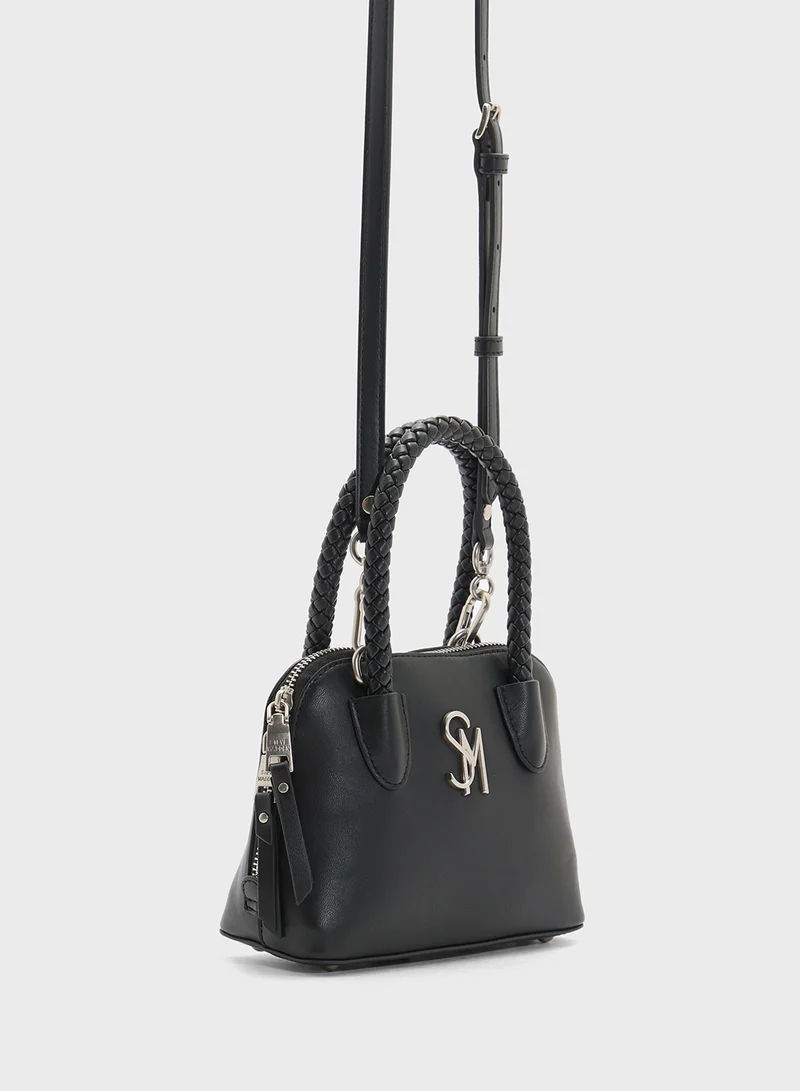 STEVE MADDEN Bropes Logo Top Handle Zip Over Satchel Bag