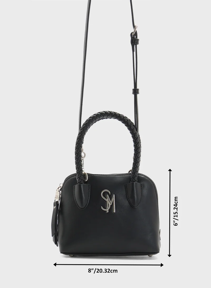 STEVE MADDEN Bropes Logo Top Handle Zip Over Satchel Bag