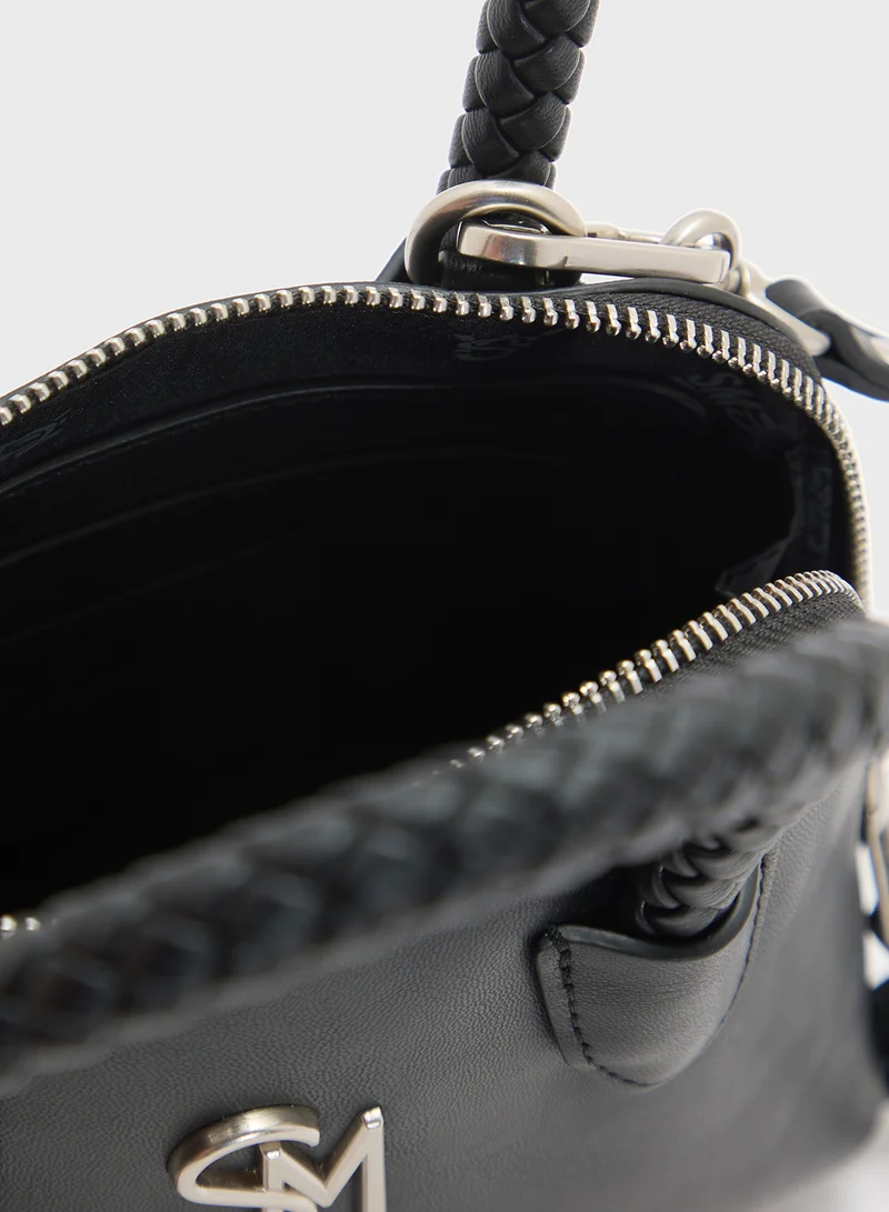 STEVE MADDEN Bropes Logo Top Handle Zip Over Satchel Bag