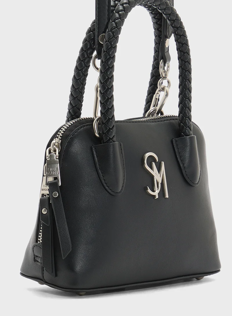 STEVE MADDEN Bropes Logo Top Handle Zip Over Satchel Bag