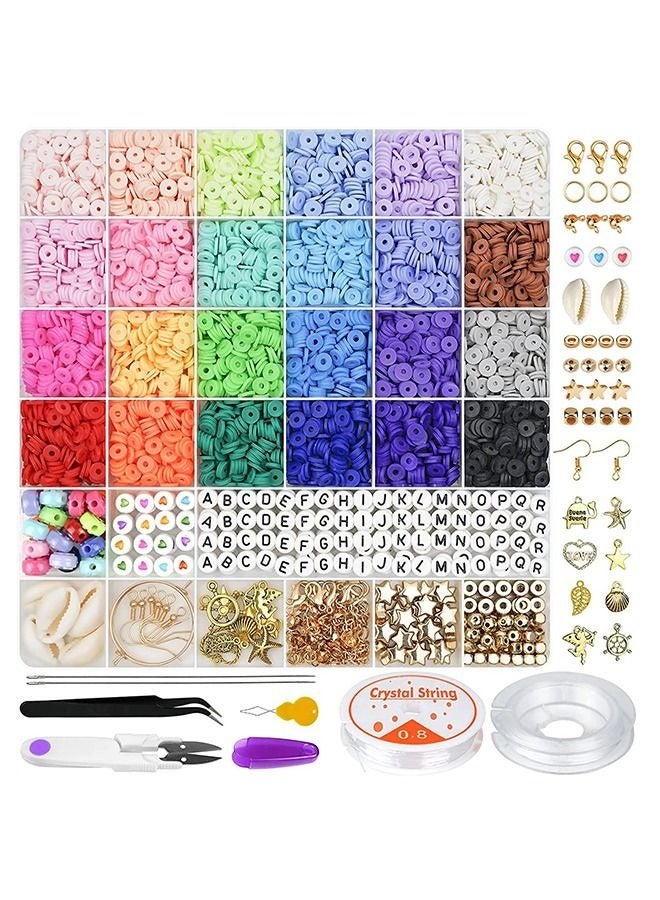 Haidue 6000 Pcs Clay Beads For Bracelet Making Kits,Scissor Color Random - Image 1