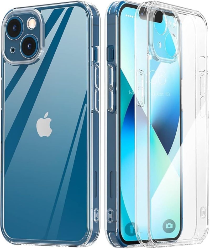 جراب حماية كاميرا Dl3 Mobilak متوافق مع iPhone 13، جراب شفاف، جراب هاتف محمول iPhone 13 رفيع من السيليكون الناعم مضاد للاصفرار - شفاف