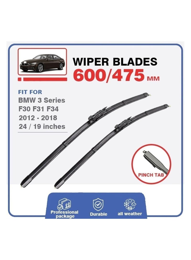 Elshafey Compatible with BMW 3 Series F30 F31 F34 GT 2012-2018 Car Wiper Blades Brushes Windshield Windscreen Accessories Washer 335i 328i 320d 340i (Color : LHD, Size : Sedan F30) - Image 2