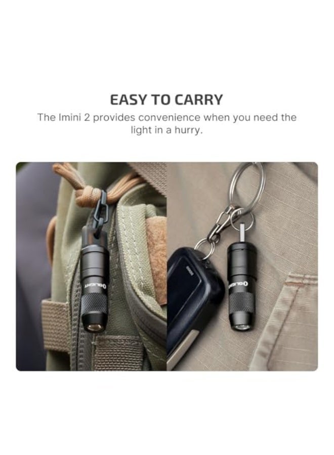 IMINI 2 EDC Rechargeable Keychain Flashlight, 50 Lumens Compact and Portable Mini LED Keyring Lights with Built-in Battery Ideal for Everyday Carry and Emergencies (Black) - Image 5