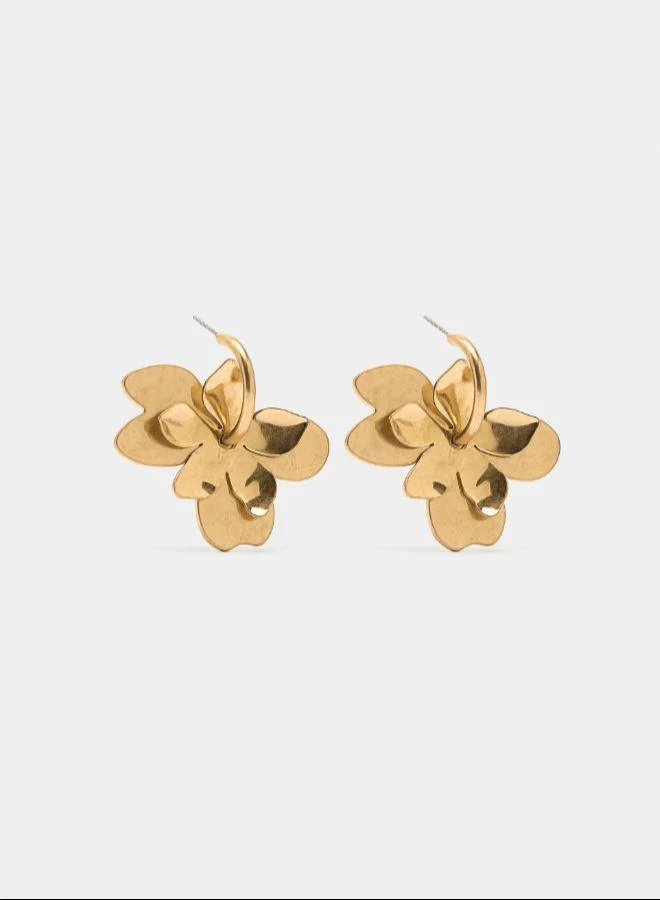 بارفوا أقراط مفتوحة مع زهرة مزدوجة