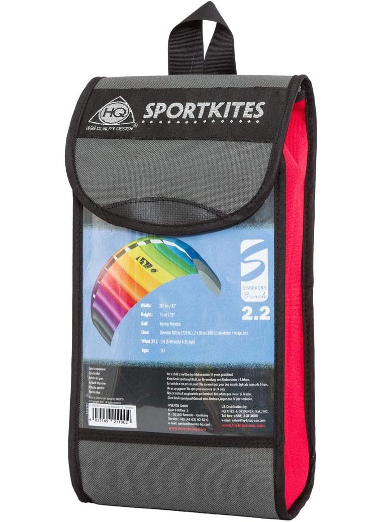HQ HQ Kites Symphony Beach III 51in 13m Dual Line Parachute Stunt Foil Sport Kite Ready to Fly Outdoor Fun Sports for Boys and Girls Ages 8 and Up  Rainbow Color  - Image 4