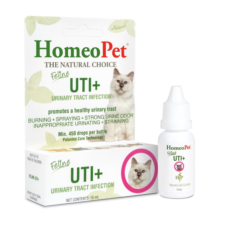 HomeoPet Feline UTI Plus, Safe and Natural Urinary Tract Supplement for Cats, Feline Urinary Tract Support, 15 Milliliters - Image 1
