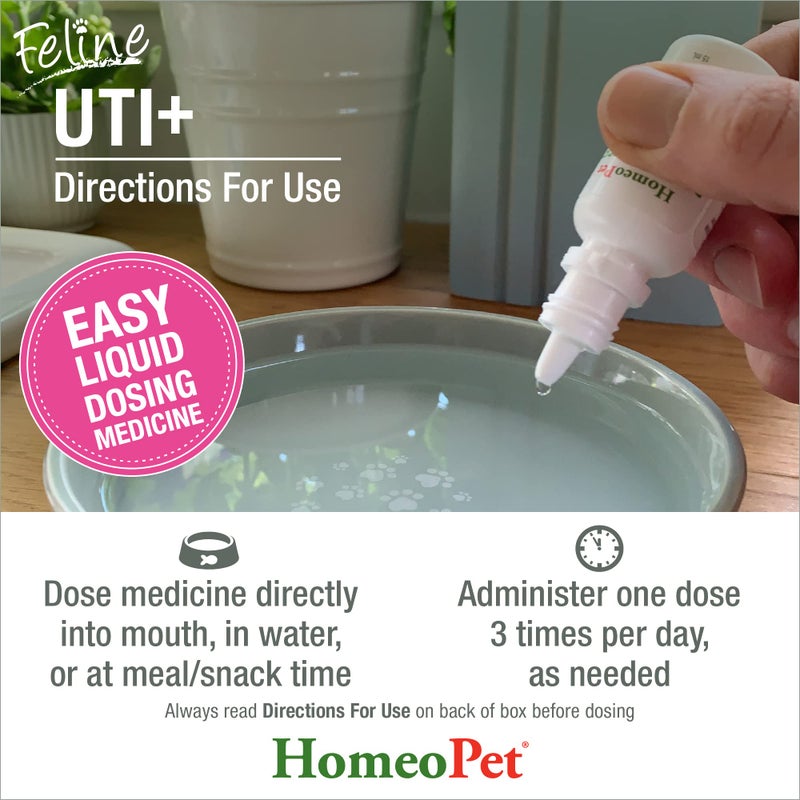 HomeoPet Feline UTI Plus, Safe and Natural Urinary Tract Supplement for Cats, Feline Urinary Tract Support, 15 Milliliters - Image 5