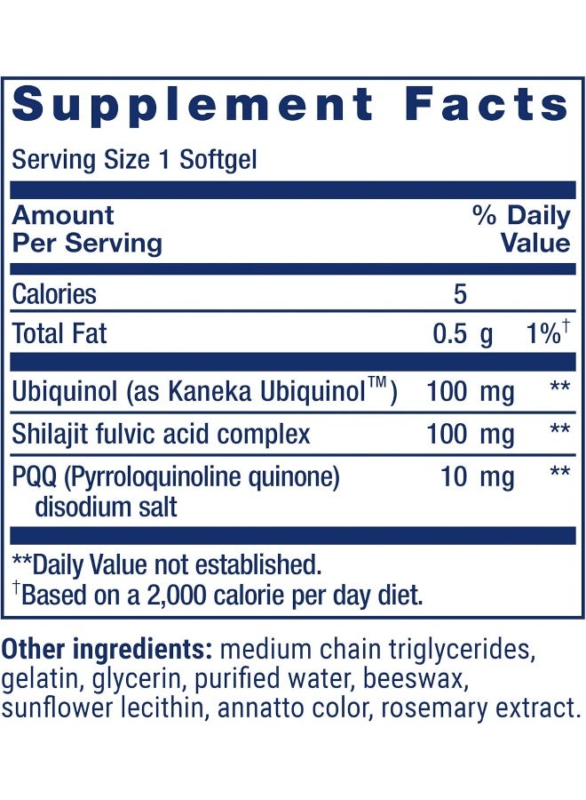 Life Extension لايف إكستينشن سوبر يوبكوينول CoQ10 مع PQQ - خالي من الغلوتين، غير معدل وراثيًا - 30 كبسولة لينة - Image 3