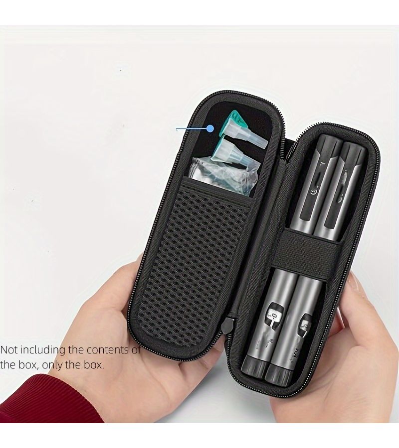 Portable Insulin Cooler Travel Case Black Lightweight Shockproof Storage Bag For Insulin Pens And Diabetic Supplies Compact Medical Organizer Daily Use - Image 1