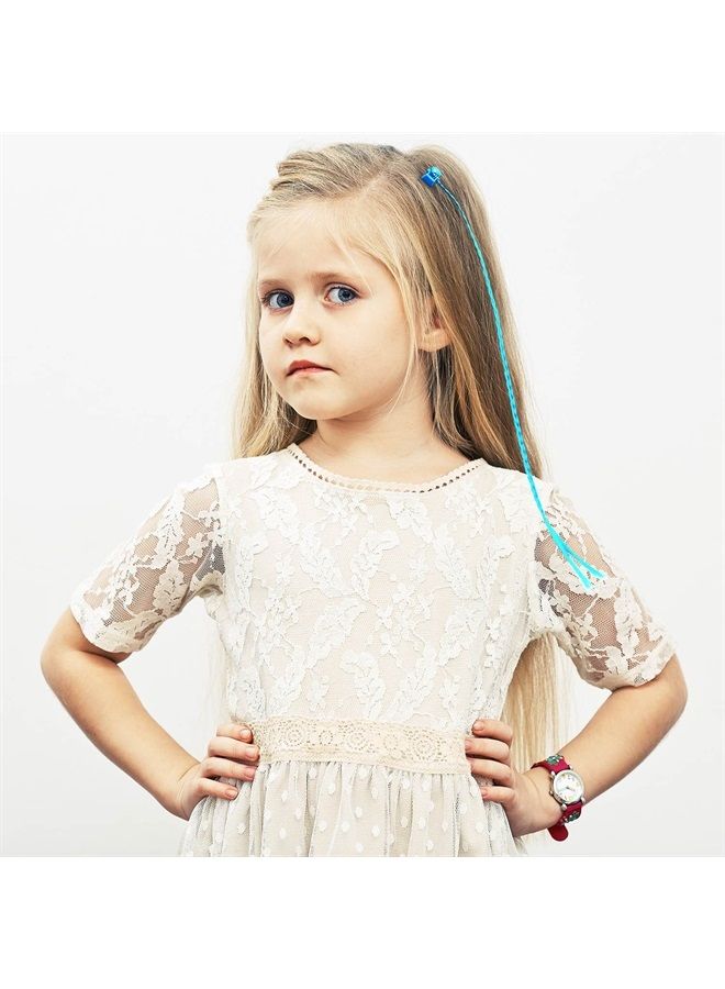 Bememo 21 Pieces Colored Braids Hair Extensions with Clip Snaps Rainbow Braided Kids Hair Extensions Hair Accessories for Children Performance Kids Girls Halloween Cosplay Party Dress up() - Image 3