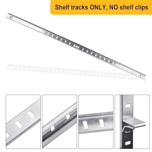 Xadnitu 8 Pieces 17" Shelf Pilaster Tracks, Adjustable Shelf Bracket Rails with Mount Screws for Cabinet, Closet, Shelves Storage and Organization, Shelf Clips Not Included - Image 2
