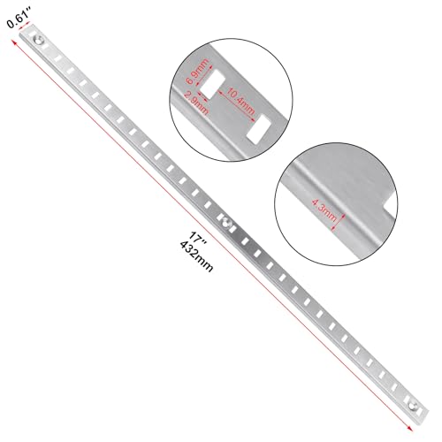 Xadnitu 8 Pieces 17" Shelf Pilaster Tracks, Adjustable Shelf Bracket Rails with Mount Screws for Cabinet, Closet, Shelves Storage and Organization, Shelf Clips Not Included - Image 4