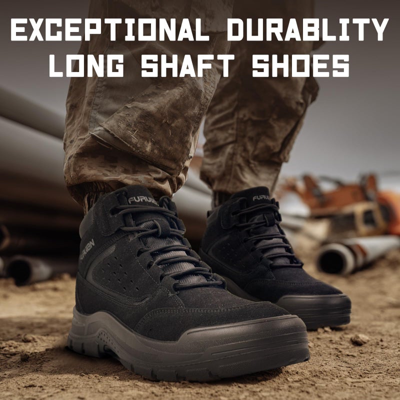 Furuian Steel Toe Boots for Men Women Comfortable Lightweight Work Boots for Men Slip Resistant High Top Steel Toe Safety Shoes Puncture Proof Indestructible Construction Boots - Image 5