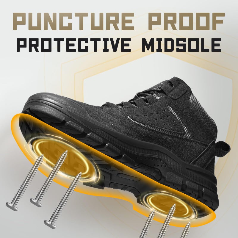 Furuian Steel Toe Boots for Men Women Comfortable Lightweight Work Boots for Men Slip Resistant High Top Steel Toe Safety Shoes Puncture Proof Indestructible Construction Boots - Image 3