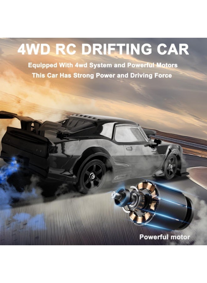 Noorly Remote Control Car, High Speed RC Car 1/16 Scale 4WD Drift Car Vehicles with LED Lights and Spray Effect, Racing Car Toy for Kids Adults – Includes 2 Rechargeable Batteries - Image 3