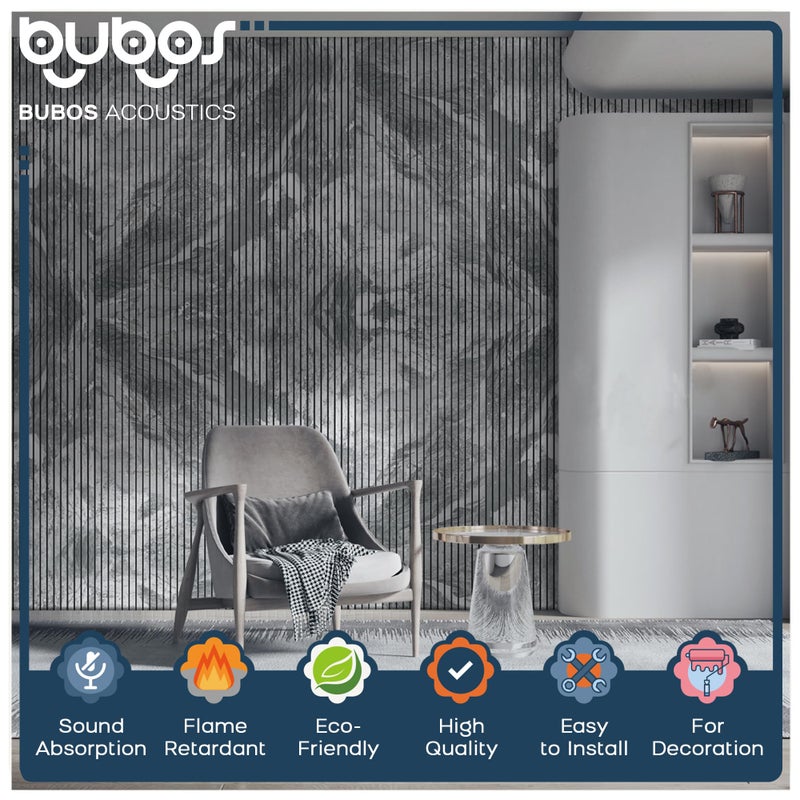 BUBOS Acoustic Panels 4 Pack, Decorative Soundproof Wall Panels Marble Pattern, Sound Absorbing Panels 47.2" X 23.6" X 0.4" Peel & Stick Acoustic Treatment for Studio, Office, Home Theater (Vein) - Image 3