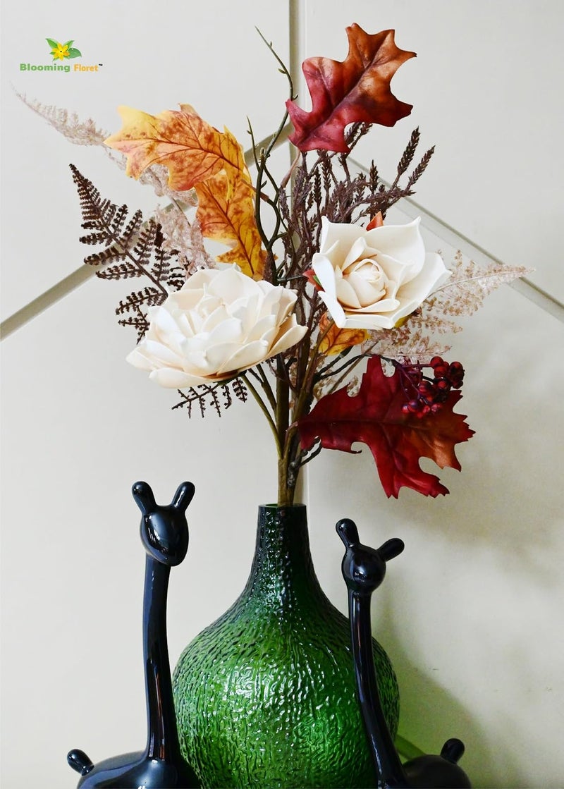 Blooming Floret Artificial Rose Flower Bunch - Realistic Faux Rose 62 cm for Home Decor/Office Decor/Party Decor/Gifting | Tall Ornamental Stems | Durable (Cream) - Image 5