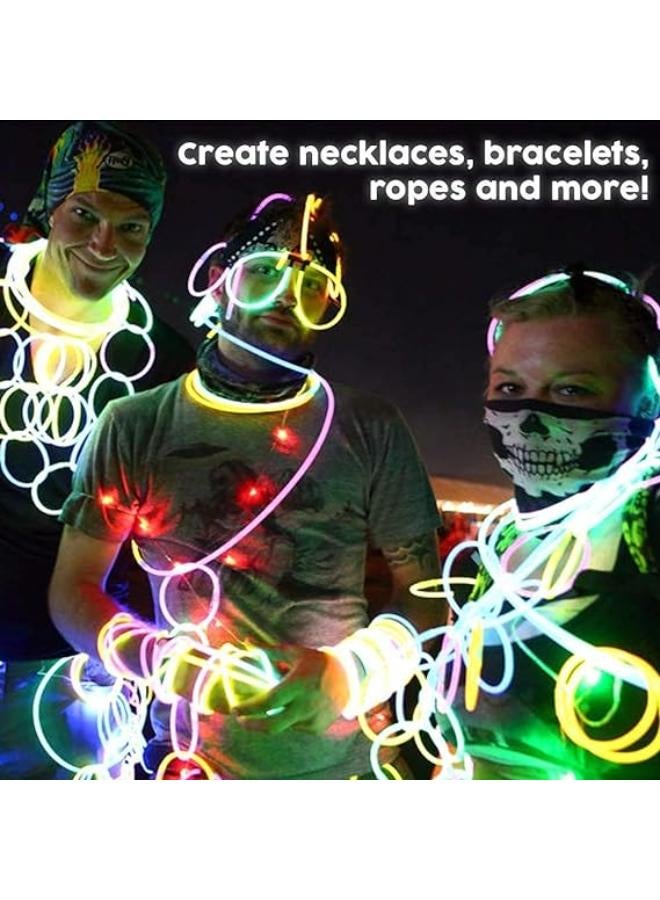 أربطة بارتي بروبز المتوهجة في الظلام - 50 قطعة عصا متوهجة مع موصلات | فرق النيون للحزب | العصابات المتوهجة للحزب | عصا الراديوم | فرقة الفلورسنت لحزب دي جي | إكسسوارات حفلات النيون - Image 4