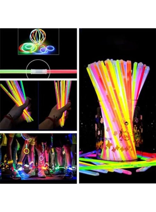 أربطة بارتي بروبز المتوهجة في الظلام - 50 قطعة عصا متوهجة مع موصلات | فرق النيون للحزب | العصابات المتوهجة للحزب | عصا الراديوم | فرقة الفلورسنت لحزب دي جي | إكسسوارات حفلات النيون - Image 1