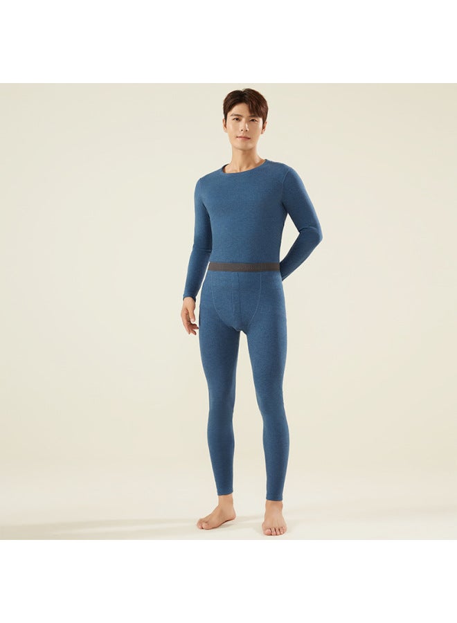 Couple's Black Gold Patch Thermal Set Pullover Slim Fit Comfortable Thermal Underwear With Fleece Thickened Autumn Clothes And Pants