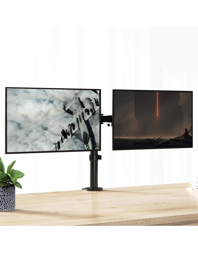 DUNISO Dual Monitor Stand - Computer Monitor Screen Mounting Bracket to Mount Two 17-27 Inch Computer Screens, VESA 75mm/100mm Monitor Stand for Gaming and Office  - Image 5