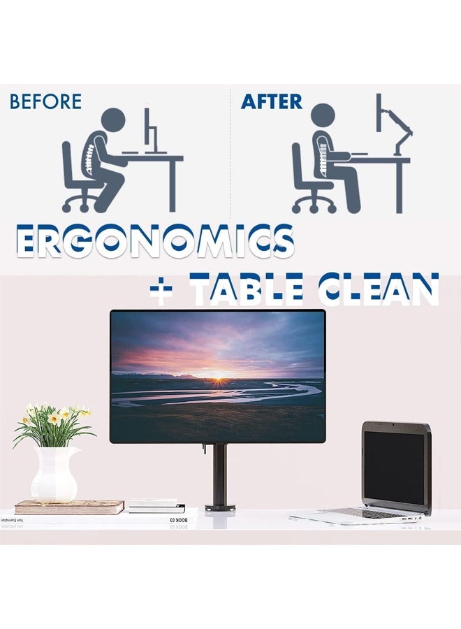 DUNISO Dual Monitor Stand - Computer Monitor Screen Mounting Bracket to Mount Two 17-27 Inch Computer Screens, VESA 75mm/100mm Monitor Stand for Gaming and Office  - Image 3