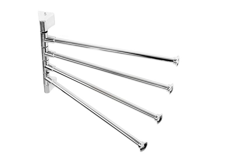 CAPITAL Stainless Steel 4-Arm Bathroom Swing Hanger Towel Bar/Wall Mounted Swivel Towel Bar Holder for Bathroom/Towel Stand/Towel Hanger 12" inch Long/Bathroom Accessories - Image 1