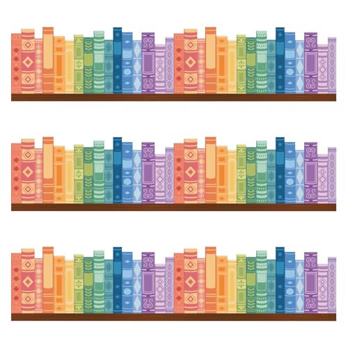 Starboling 50 Feet Bulletin Board Border,Colorful Bookshelf Border Trim Classroom Borders for Back to School,Classroom & Offices - Image 1
