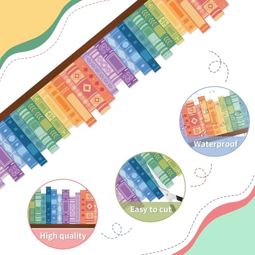 Starboling 50 Feet Bulletin Board Border,Colorful Bookshelf Border Trim Classroom Borders for Back to School,Classroom & Offices - Image 3
