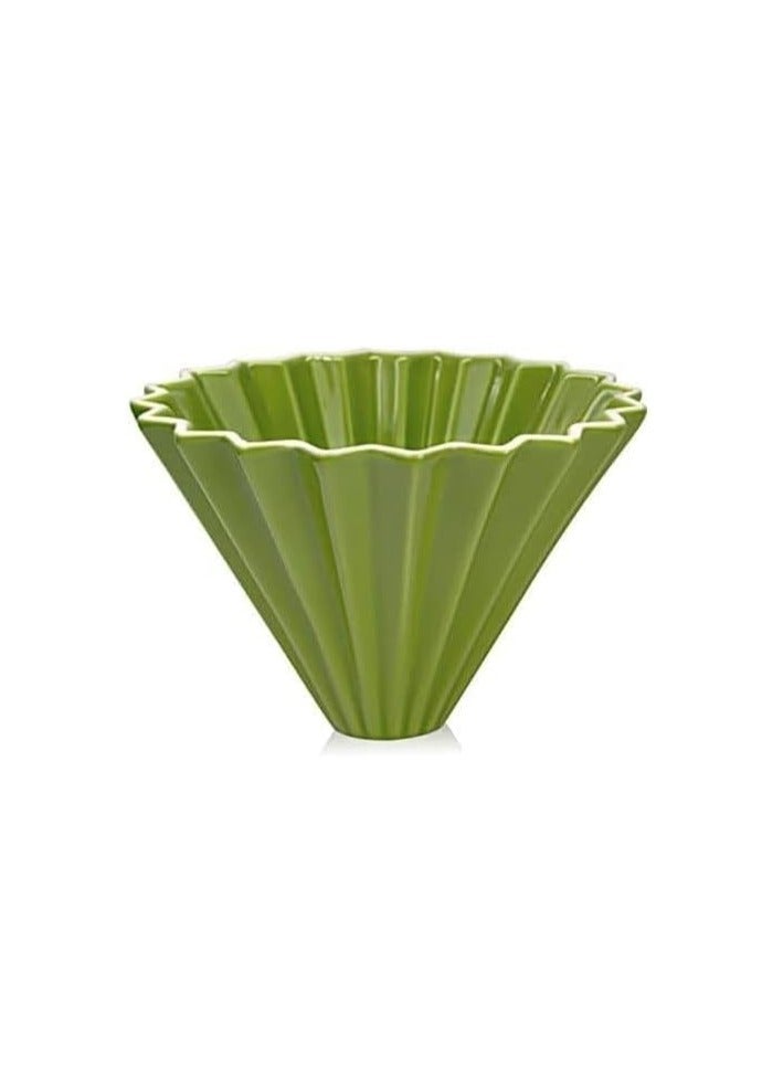 Liying Ceramic Coffee Dripper Pour Over Coffee Maker, V60 Filter for 1-2 Cups Slow Brewing Accessories for Home Cafe Restaurants Coffee (Green) - Image 1