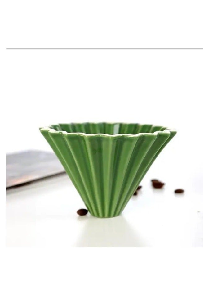 Liying Ceramic Coffee Dripper Pour Over Coffee Maker, V60 Filter for 1-2 Cups Slow Brewing Accessories for Home Cafe Restaurants Coffee (Green) - Image 4