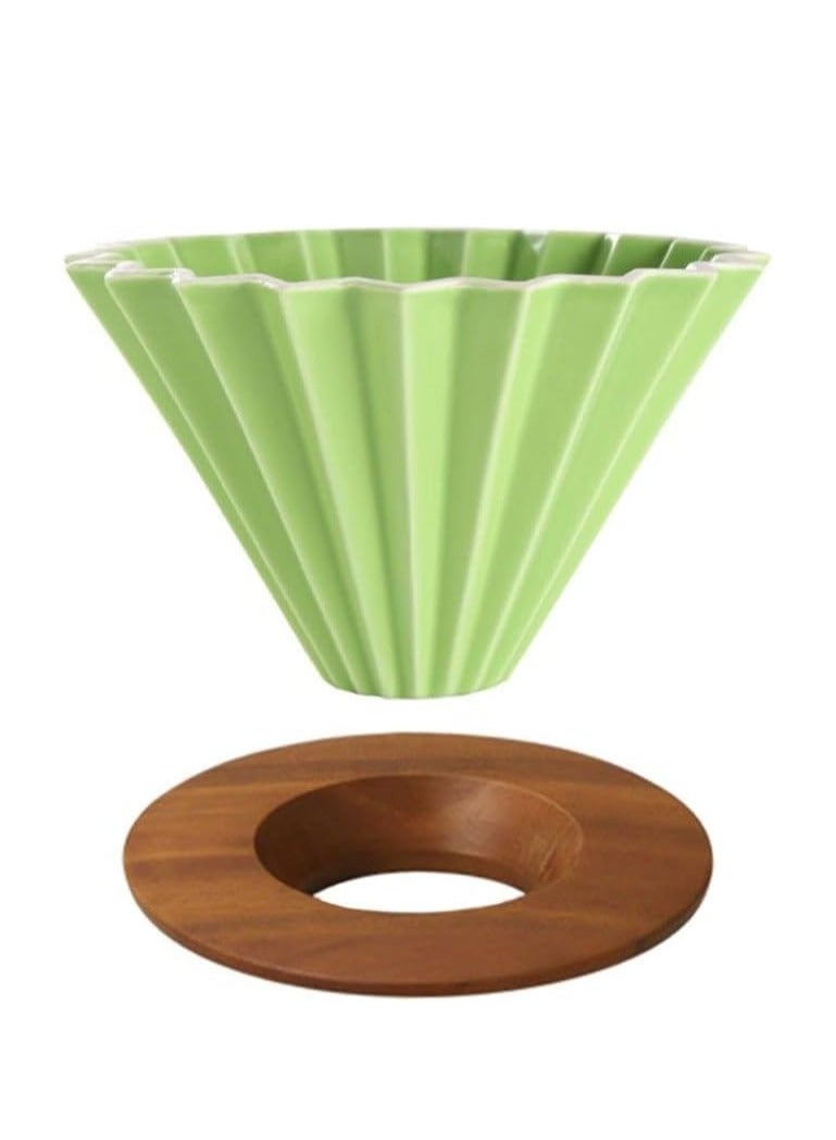 Liying Ceramic Coffee Dripper Pour Over Coffee Maker, V60 Filter for 1-2 Cups Slow Brewing Accessories for Home Cafe Restaurants Coffee (Green) - Image 5
