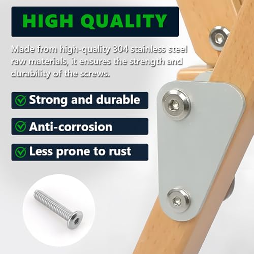 RoyceMart 1/4-20 x 2 (20 PCS) Flat Head Socket Cap Screw, 304 Stainless Steel 18-8 Binding Screws, Full Thread, Connection Bolts, Furniture Bolts - Image 5