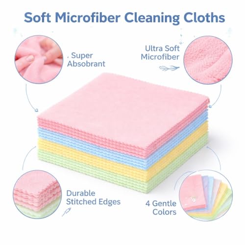 SCHOFIC Microfiber Eye Glass Phone Screen Camera Lens Glasses Cleaner Cleaning Cloth [5"X5"] (PACK OF 10) - Image 2