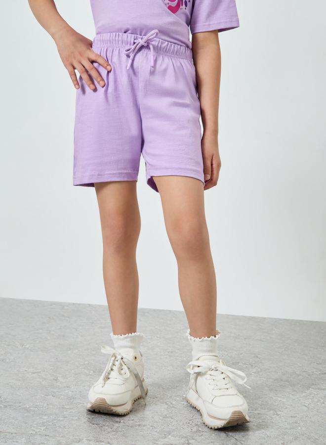 Styli Girls Lilac Graphic Print T-Shirt And Shorts Set - Image 5