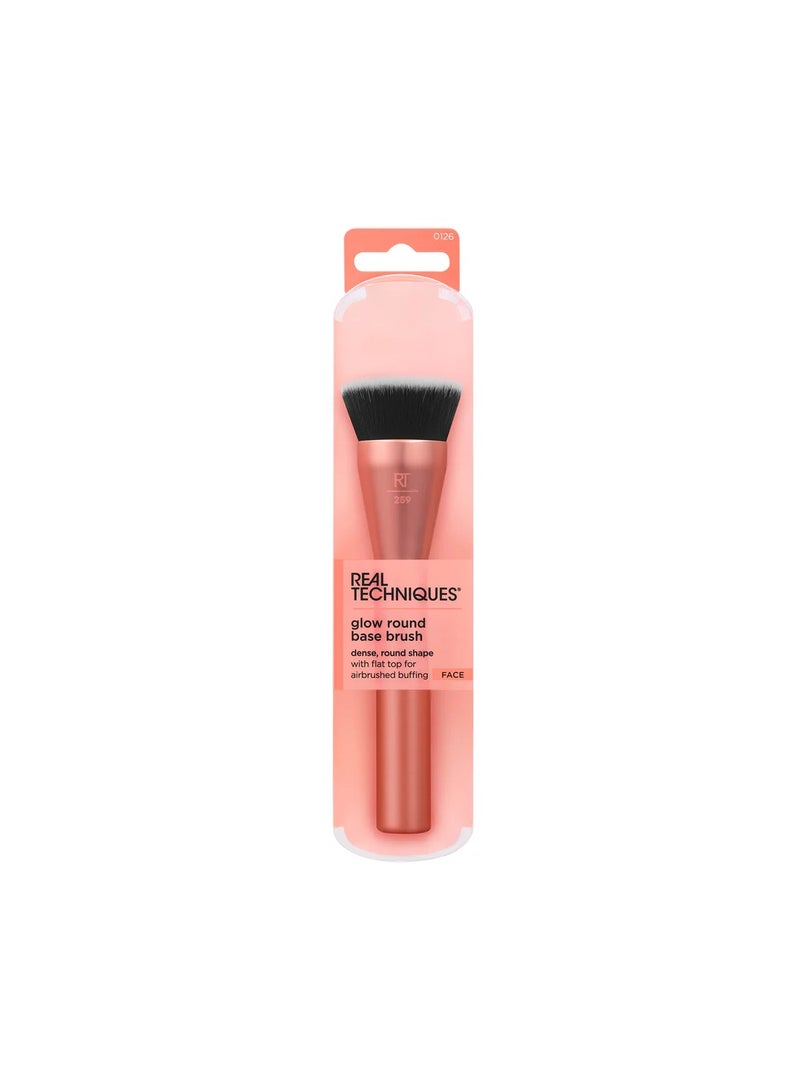 REAL TECHNIQUES Glow Round Base Makeup Brush Pink - Image 1