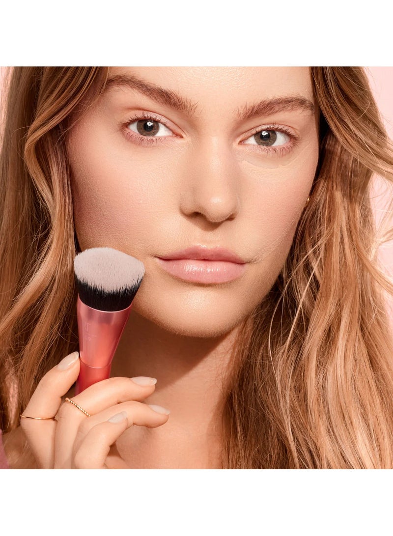 REAL TECHNIQUES Glow Round Base Makeup Brush Pink - Image 4