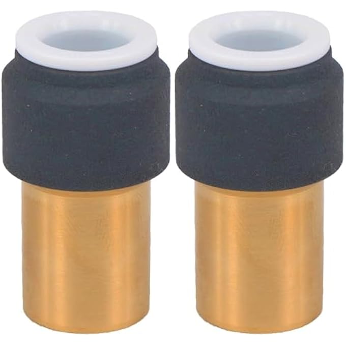 RADIATOR VALVE 15MM X 10MM PUSH FIT ANTHRACITE SPEED FIT REDUCER STRAIGHT X 2 - Image 1