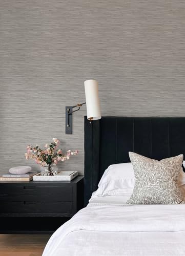 NuWallpaper Grey Grassweave Peel and Stick Wallpaper Textured Removable Wallpaper RenterFriendly 205 in x 18 ft - Image 3