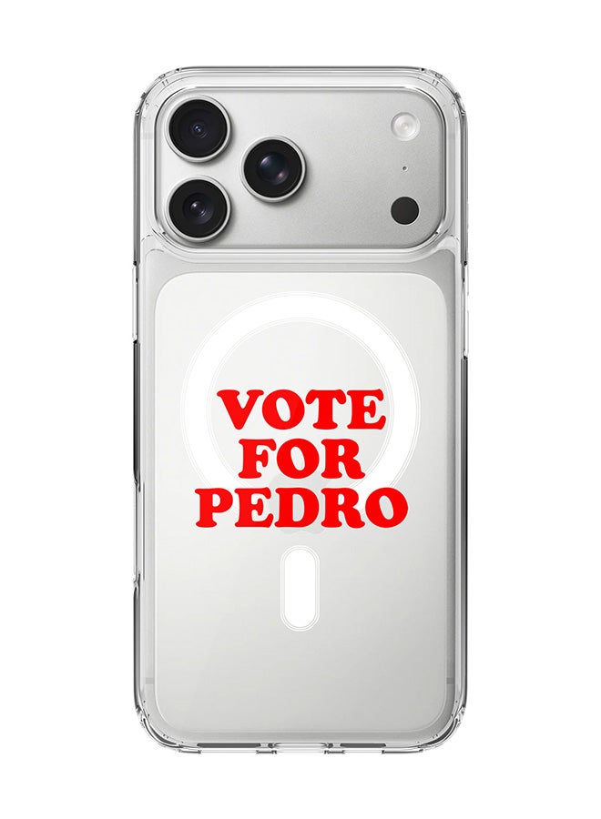 Stylizedd Classic Clear MagSafe Case for iPhone 17 Pro Max , Hybrid Soft Case Flexible Edges Anti Drop TPU PC Gel Thin Transparent Cover [ Designed for iPhone 17 Pro Max ] - Vote for Pedro