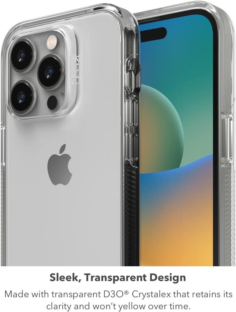 ZAGG Gear4 Crystal Palace Clear Case for iPhone 14 Pro, (13ft/4m) Drop Protection, Military Grade Polycarbonate Backplate, D30 Edge-to-Edge Protection, Anti-Yellowing, Wireless Charging - Image 1
