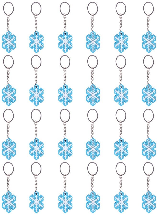 iMagitek 24 Pack Snowflake Keychains for Christmas Party Decorations, Christmas Stocking Gifts - Image 1