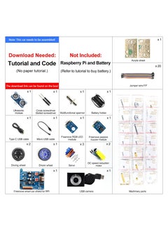 طقم سيارة ذكي بثلاث عجلات من FREENOVE لـ Raspberry Pi 4 B 3 B + B A + ، مشروع روبوت ، التحكم في التطبيق ، فيديو مباشر ، نطاق بالموجات فوق الصوتية ، كاميرا سيرفو لاسلكية RC (Raspberry Pi غير مشمول) - pzsku/Z23659530D2A721F7A1C4Z/45/_/1670315993/2ec14bc5-fb26-4ef4-8b48-deee2570ff49